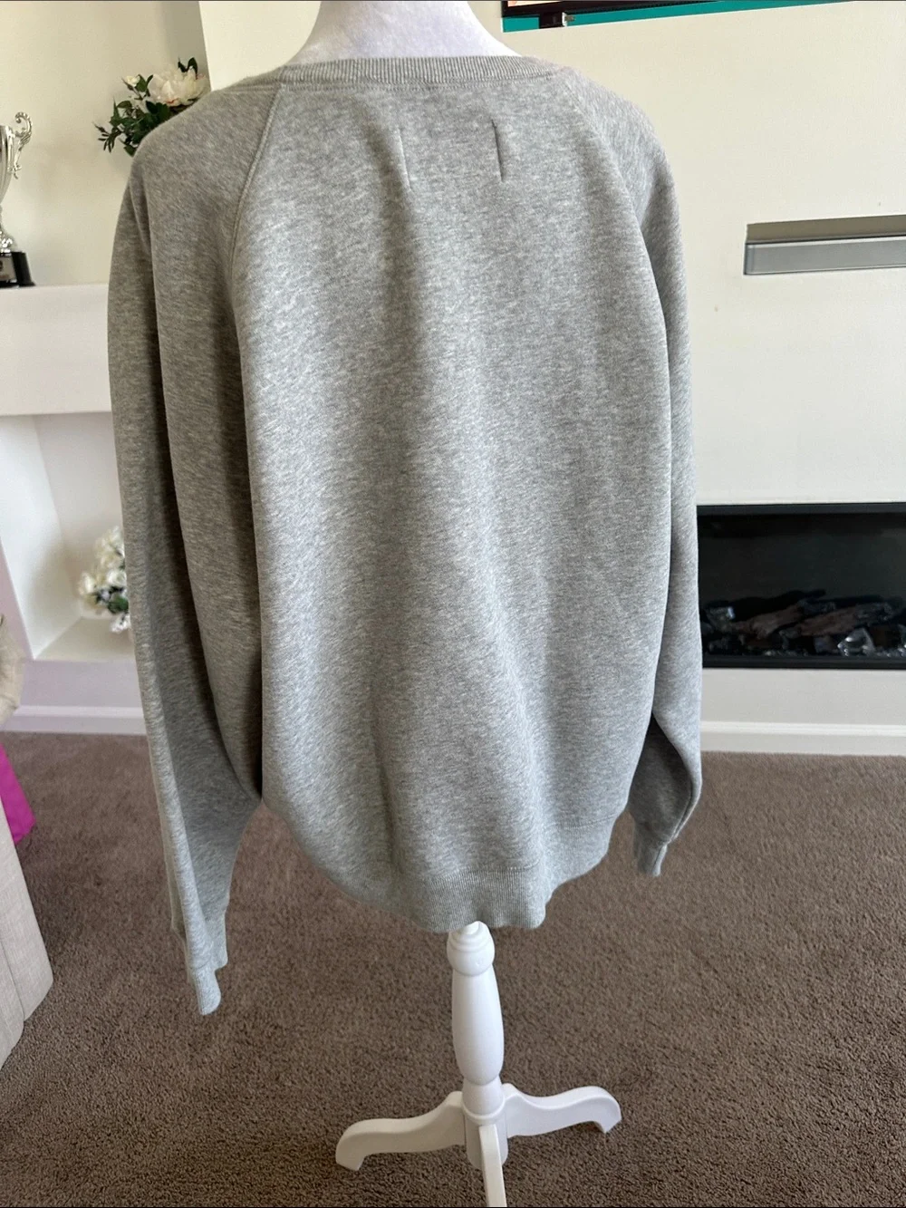 UGG Grey Crewneck Sweatshirt with Blush Appliqué Logo